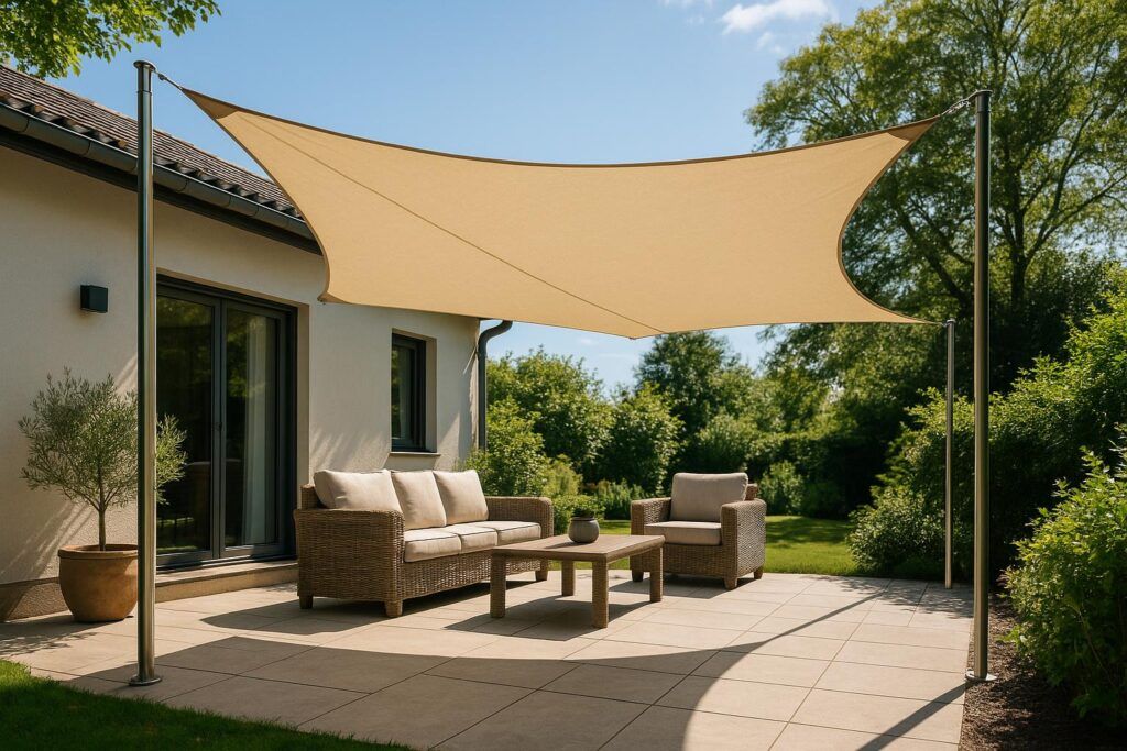 Materialien für Segel im Garten Materialien für Gartensegel